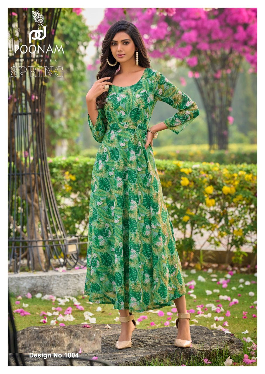 Spring Valley By Poonam Designer Party Wear Kurtis Catalog